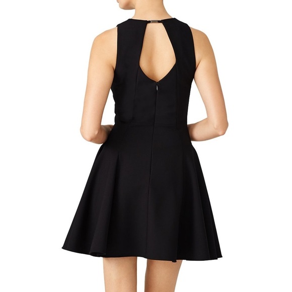 Halston Heritage Black Black Crepe Cut Cocktail Party Dress Size 4 Small S NWOT - Picture 3 of 15